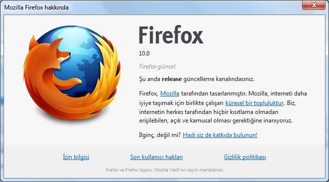 Mozilla Firefox v10.0 Final Türkçe (Win/Mac/Linux)